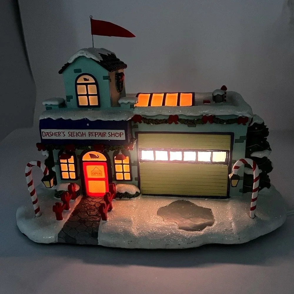 Hawthorne Village Rudolph Dasher's Sleigh Repair 2005 A2089 COA Tested Works